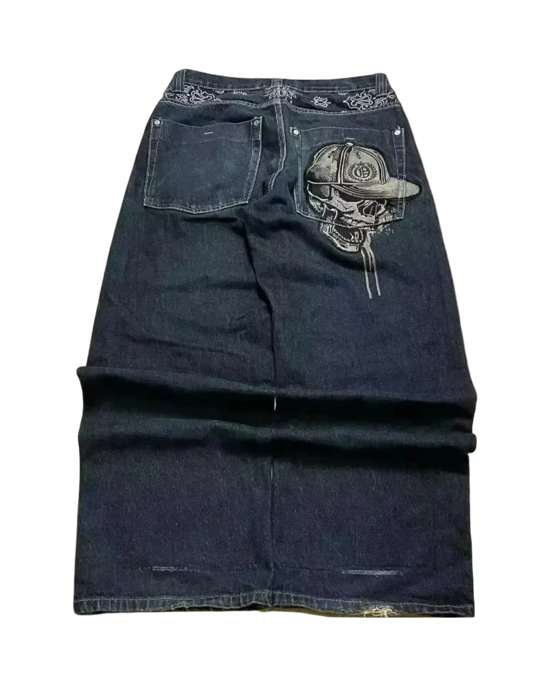 'SKULLY' WIDE LEG JEANS