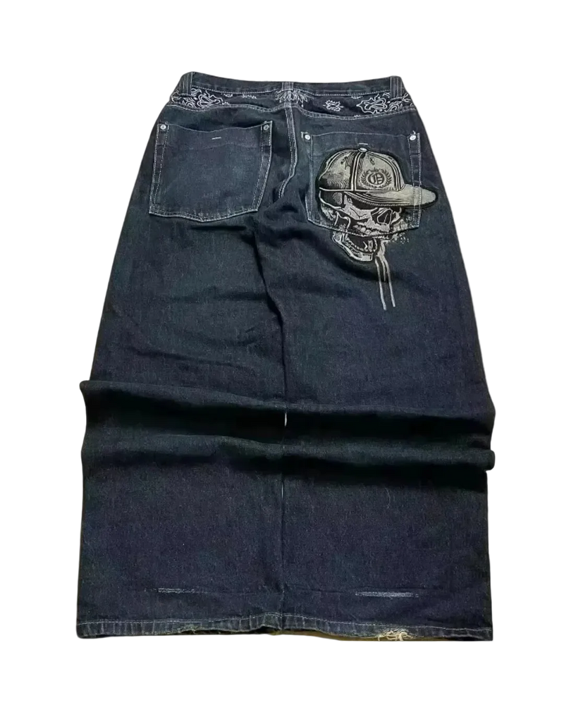 'SKULLY' WIDE LEG JEANS