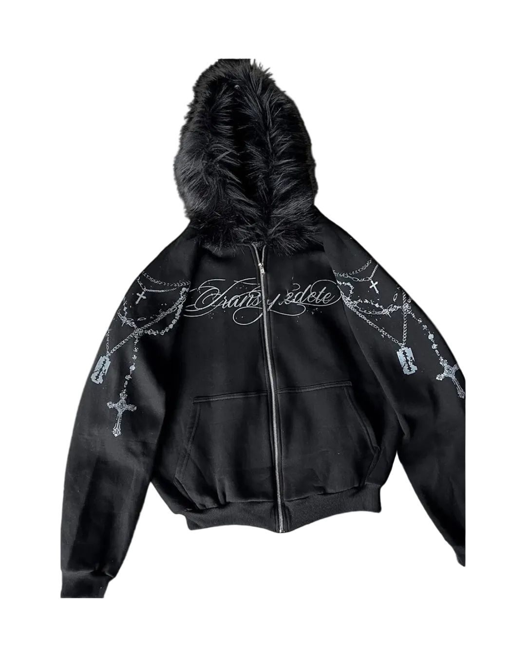 'ROSARY' FUR HOODIE