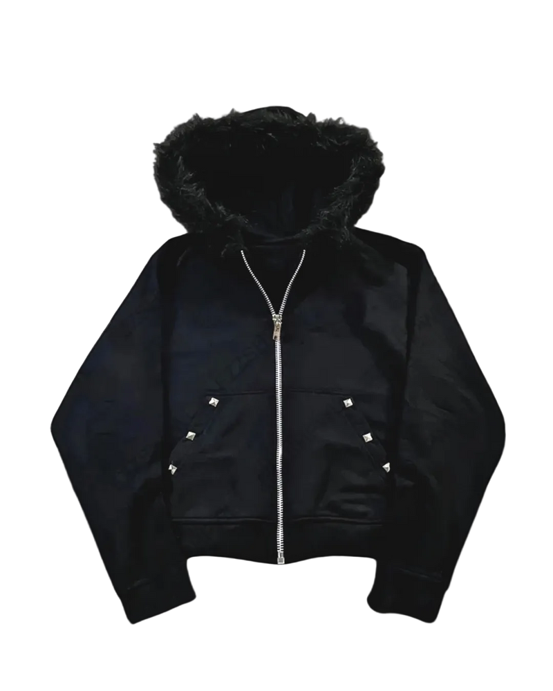 'VEILED' FUR HOODIE